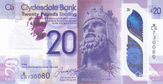 Bancnota Scotia ( Clydesdale Bank ) 20 Pounds 2019(2020) - PNew UNC ( polimer ) foto