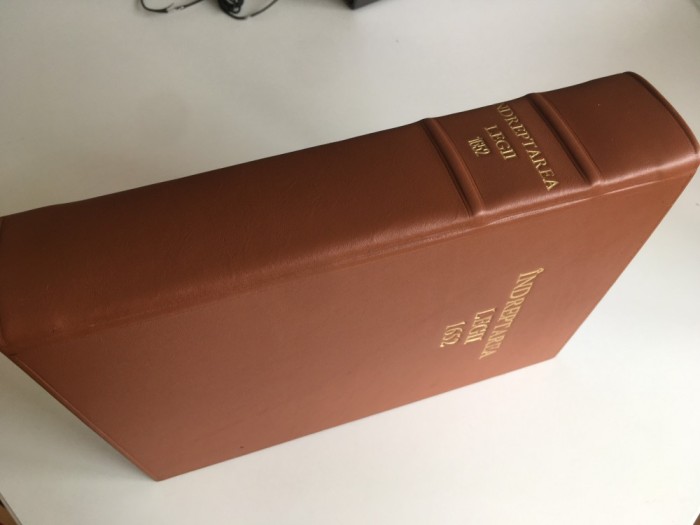INDREPTAREA LEGII/ PRAVILA LUI MATEI BASARAB 1652- FACSIMIL DUPA EDITIA ACADEMIEI RPR 1962 COPERTI PIELE FORMAT MARE- 1014 PAGINI