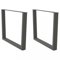 vidaXL Picioare de masă &icirc;n formă de V, 2 buc., antracit, 100x(72-73,3) cm, oțel 4012658
