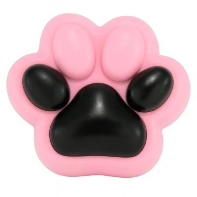 Jucarie antistres squishy, flippy, cu revenire lenta, labuta de pisica pufoasa, 8.5 x 7.5 cm, ambalaj transparent, negru roz foto