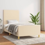 Cumpara ieftin Cadru de pat fără saltea, crem, 100x200 cm, textil