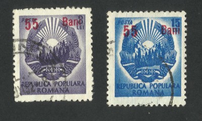 ROMANIA 1952 LP 317 STEMA R.P.R. - VARIETATE FILIGRAN / STAMPILATE foto