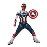 Cumpara ieftin Costum Captain America Deluxe cu muschi pentru baieti - The Falcon and the Winter Soldier 100-110 cm 3-4 ani