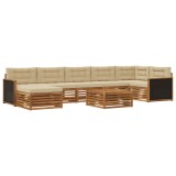 vidaXL Set de canapele de exterior cu pernă 8 pcs Natural și Bej 3383646