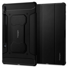 Husa Tableta TPU Spigen RUGGED ARMOR pentru Samsung Galaxy Tab S7 T870 / Samsung Galaxy Tab S7 T875, Neagra ACS01604 foto