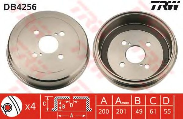 Tambur frana TOYOTA COROLLA Liftback (E11) (1997 - 2002) TRW DB4256