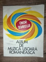 Onor soarelui: Album de muzica usoara romaneasca