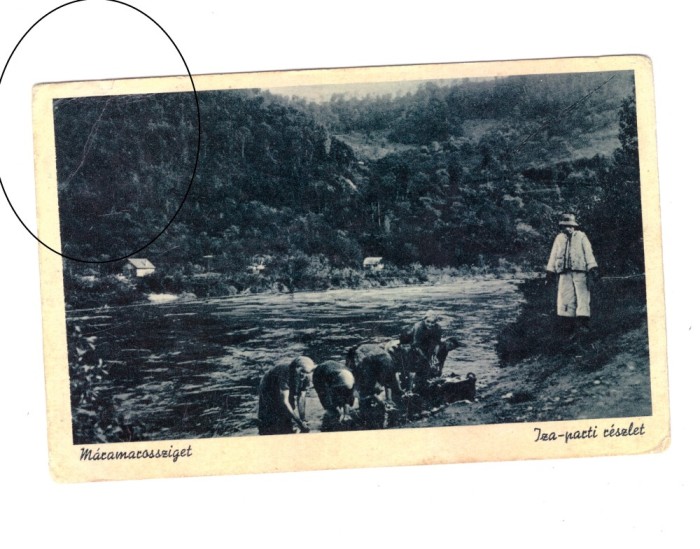 CP Sighetu Marmatiei - Malul Izei, ocupatia maghiara, animata, circulata 1942, stare buna