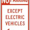 No Parking Except Electric Vehicle Sign Left Arrow
