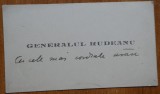 Carte de vizita, General Vasile Rudeanu, cu autograf
