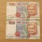Italia Lot nr. 1 : 2 x 1000 Lire 1990 - Semnaturi diferite