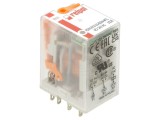 Releu electromagnetic DPDT 24VAC, 12A, pentru montare pe soclu