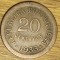 Guinea Bissau portugheza -moneda coloniala rara- 20 centavos 1933 an unic batere