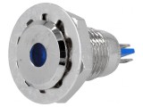 Lampă LED albastră 12V IP67 &Oslash;12mm alamă