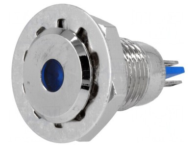 Lampă LED albastră 12V IP67 &amp;Oslash;12mm alamă foto