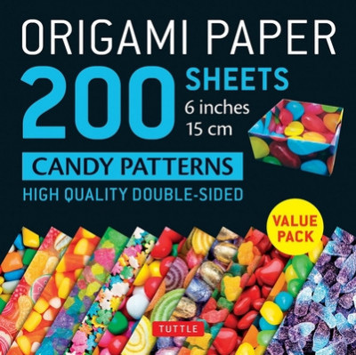 Origami Paper 200 Sheets Candy Patterns 6 (15 CM): Tuttle Origami Paper: Double Sided Origami Sheets Printed with 12 Different Designs (Instructions f foto