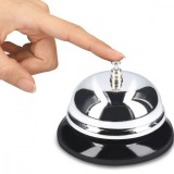 Clopotel Birou Argintiu/Negru Kwmobile, Metalic, Universal, 6x8.5cm - Sonerie Receptie, Hotel, Restaurant, Magazin