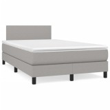 VidaXL Pat box spring cu saltea, gri deschis, 120x190 cm, textil 3269709
