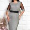 Rochie cu insertii plisat Gliter - 44Marimea