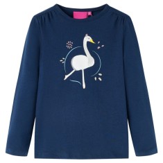 Tricou pentru copii cu m&acirc;neci lungi, bleumarin, 92