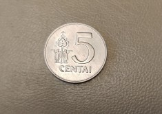 Lituania / Lietuva - 5 centai (1991) - monedă s418