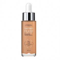 Serum Fond de Ten cu Acid Hialuronic, Loreal Paris, True Match Nude Plumping Tinted Serum, 6-7 Tan, 30 ml