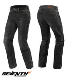 Blugi (jeans) barbati pentru scuter - motocicleta Seventy model SD-PJ2 tip Regular fit culoare: negru (cu insertii Aramid Kevlar) XXL
