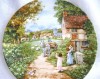 FARFURIE DECORATIVA PORTELAN ENGLEZESC WEDGWOOD BRADEX EDITIE LIMITATA CU CERTIFICAT - THE VILLAGE GREEN
