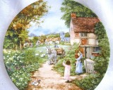 FARFURIE DECORATIVA PORTELAN ENGLEZESC WEDGWOOD BRADEX EDITIE LIMITATA CU CERTIFICAT - THE VILLAGE GREEN