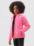 Geacă din puf cu umplutură reciclată pentru fete - roz, 4F Sportswear