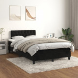 Cumpara ieftin Gossi pat box spring cu saltea, negru, 120x200 cm, catifea