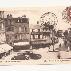 FV1 - Carte Postala -FRANTA- Villers sur Mer, Place Jeanne d'Arc, circulata 1944