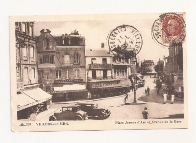 FV1 - Carte Postala -FRANTA- Villers sur Mer, Place Jeanne d&amp;#039;Arc, circulata 1944 foto