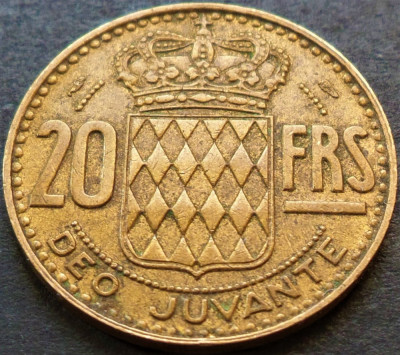 Moneda 20 FRANCI - MONACO, anul 1951 *cod 4315 - TIRAJ MIC! foto