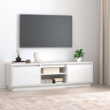 Comodă TV, alb, 140x35x40 cm, lemn masiv de pin, vidaXL