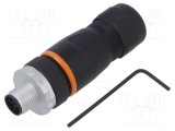 Conector M12 tată 5 pini 1,5kV IP67 drept pe cablu aurit LAPP