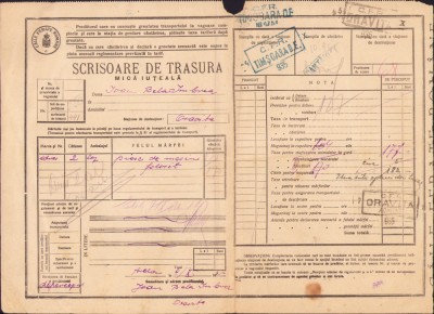 HST A1184 Scrisoare de trăsură de mică iuțeală CFR 1935 foto