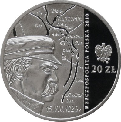 Polonia 20 zloti 2010, 90th Anniversary of the Battle of Warsaw ,Argint .925 .28.28 g PROOF foto