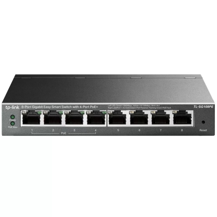 Switch Easy Smart, 4 porturi PoE RJ45 Gigabit, 4 porturi RJ45 Gigabit, Managed - TP-Link TL-SG108PE