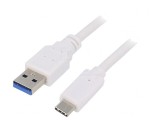 Cablu USB 3.0 A la C 3m Alb Aurit