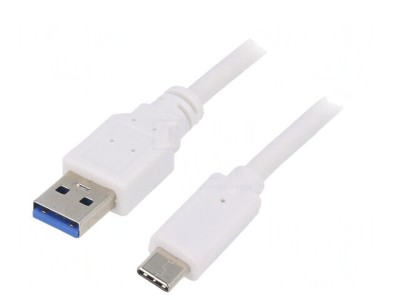 Cablu USB 3.0 A la C 3m Alb Aurit foto