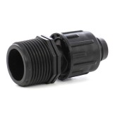 Conector pentru banda pentru irigatii prin picurare, negru, polipropilena, set 2 buc