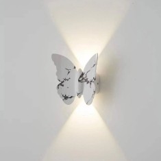 Aplica LED Fluture, Alb + Gold, Exterior, 6W, Lumina Calda