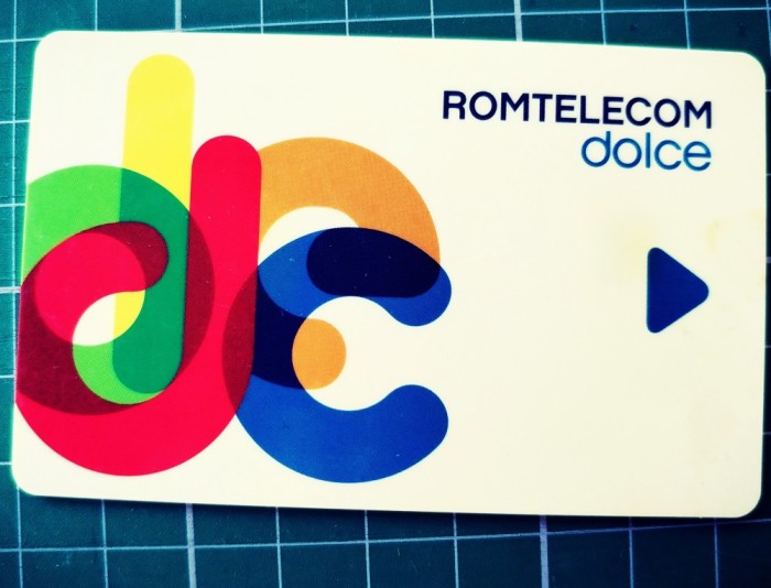 Cartelă televiziune prin cablu și internet Romtelecom Dolce TV cod 408 policarbonat