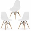 Set 3 Scaune Mercaton Acerenza, Stil Scandinav cu Picioare din Lemn de Fag, Cadru Metalic, Sezut PP, Maxim 120 Kg, 46 x 54 x 82