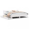 VidaXL Cadru de pat cu sertare, alb, 180x200 cm, lemn masiv pin 3301897