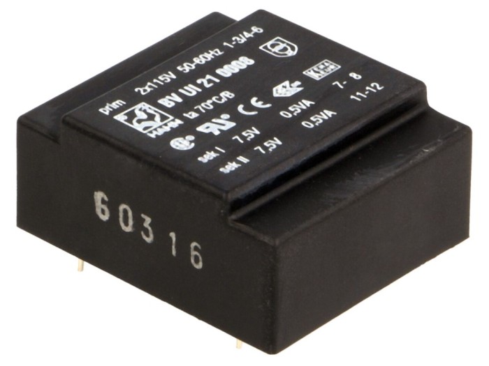 Transformator &icirc;ncapsulat 1VA 7.5V