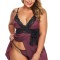 R633P-10 Lenjerie babydoll asimetrica cu insertii din dantela