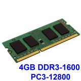 4GB DDR3-1600 PC3-12800 1600MHz , Memorie LAPTOP DDR3 Testata cu Memtest86+