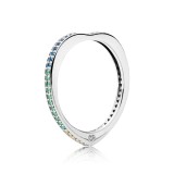 Cumpara ieftin Inel din Argint 925 Rainbow Arc of Love cu Cristale Multicolore